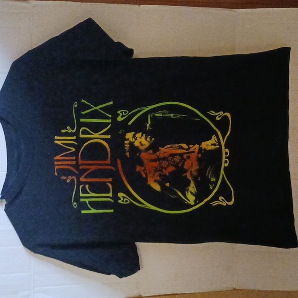 AUTHENTIC JIMI HENDRIX T SHIRT MENS MEDIUM BLACK GREEN ORANGE CONCERT TOUR - Picture 1 of 4